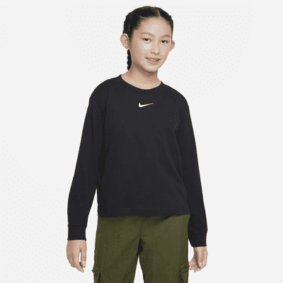 Nike Sportswear Essential Big Kids Girls Long Sleeve T Shirt. Nike